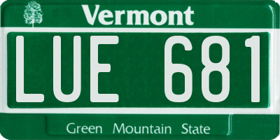 VT license plate LUE681
