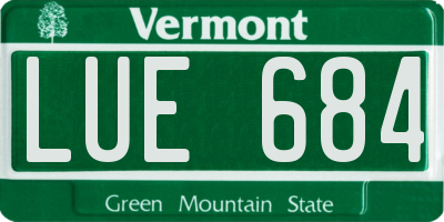 VT license plate LUE684