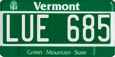 VT license plate LUE685