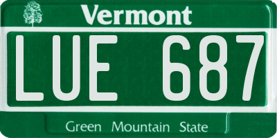 VT license plate LUE687