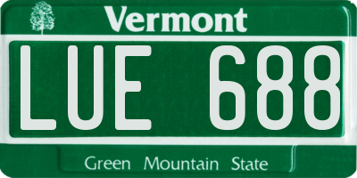 VT license plate LUE688