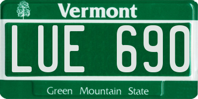 VT license plate LUE690