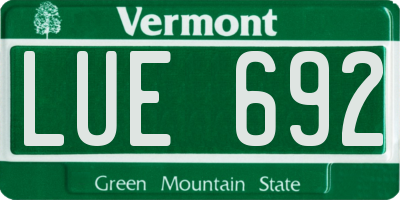 VT license plate LUE692