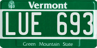 VT license plate LUE693