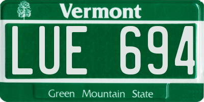 VT license plate LUE694