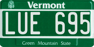 VT license plate LUE695