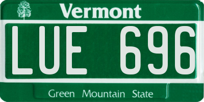 VT license plate LUE696