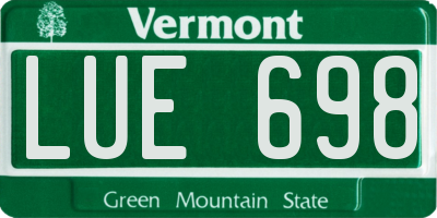 VT license plate LUE698