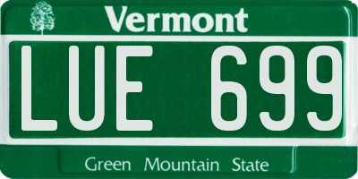 VT license plate LUE699