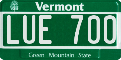 VT license plate LUE700