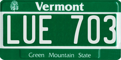 VT license plate LUE703
