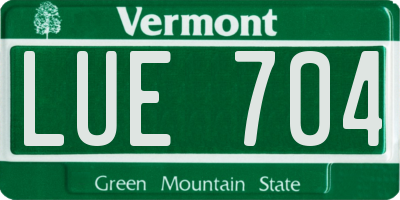 VT license plate LUE704