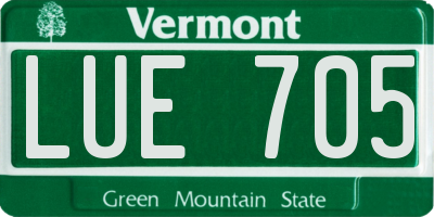 VT license plate LUE705