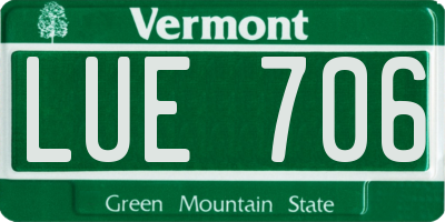 VT license plate LUE706