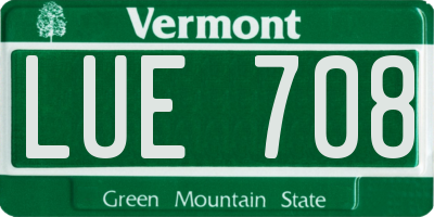 VT license plate LUE708