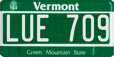 VT license plate LUE709
