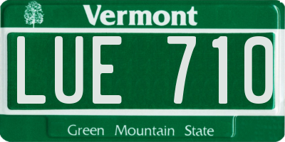 VT license plate LUE710