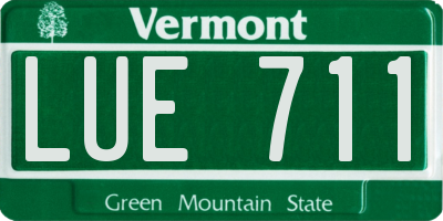VT license plate LUE711