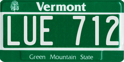 VT license plate LUE712