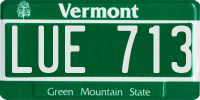 VT license plate LUE713