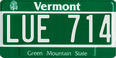 VT license plate LUE714