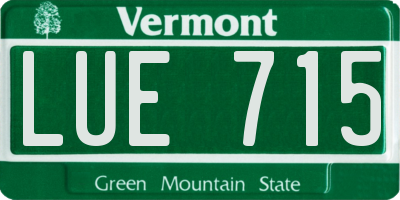 VT license plate LUE715