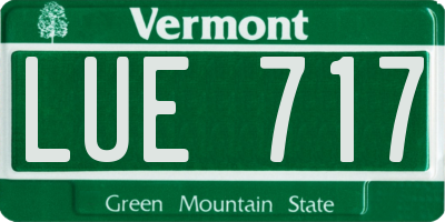VT license plate LUE717