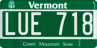 VT license plate LUE718