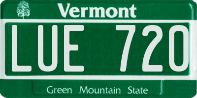 VT license plate LUE720