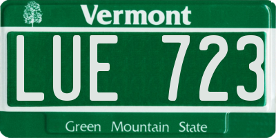 VT license plate LUE723