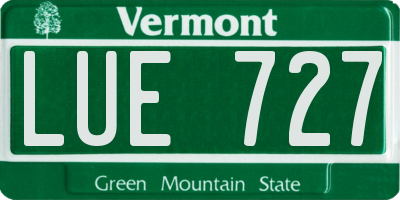 VT license plate LUE727