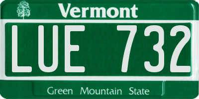 VT license plate LUE732