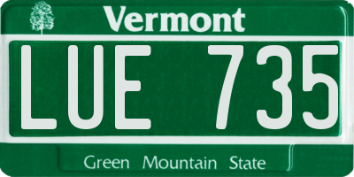 VT license plate LUE735