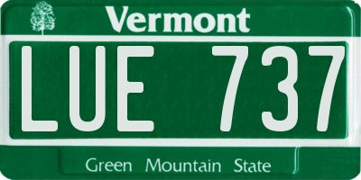 VT license plate LUE737
