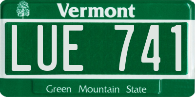 VT license plate LUE741