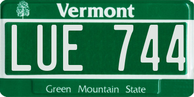 VT license plate LUE744