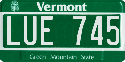 VT license plate LUE745