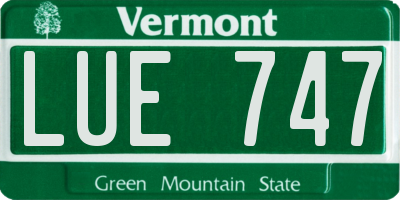 VT license plate LUE747