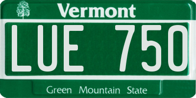 VT license plate LUE750