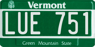 VT license plate LUE751
