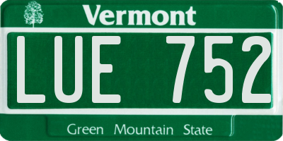 VT license plate LUE752