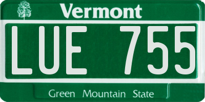 VT license plate LUE755