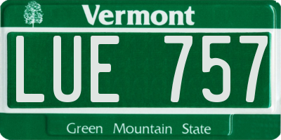 VT license plate LUE757