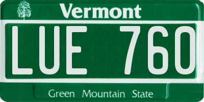 VT license plate LUE760