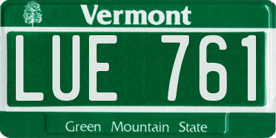 VT license plate LUE761