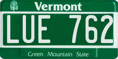 VT license plate LUE762
