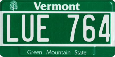 VT license plate LUE764