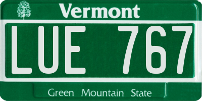 VT license plate LUE767