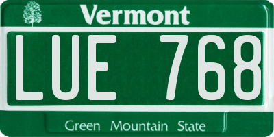 VT license plate LUE768