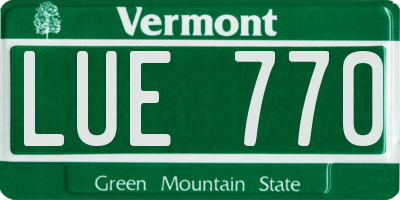 VT license plate LUE770